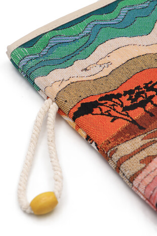 Afro Pattern Tapestry Handbag - Thumbnail