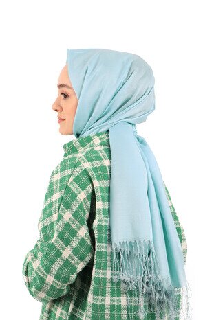 Bebe Blue Silk Look Scarf - Thumbnail