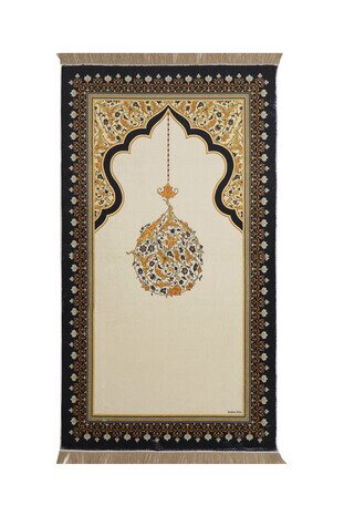 Beige Bamboo Carpet Prayer Rug - Thumbnail