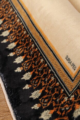 Beige Bamboo Carpet Prayer Rug - Thumbnail