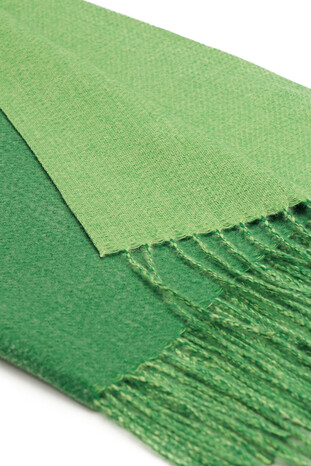 Benetton Green Double Sided Winter Shawl - Thumbnail