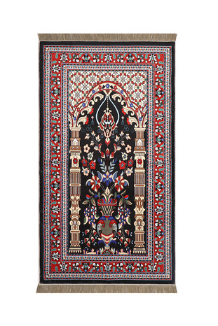 Black Bamboo Carpet Prayer Rug - Thumbnail