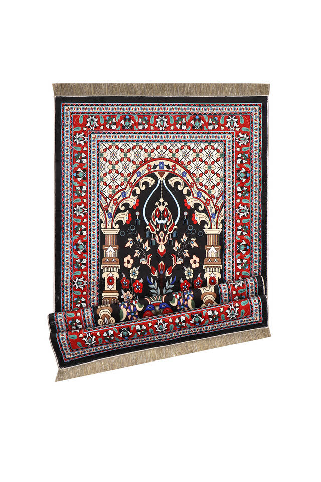 Black Bamboo Carpet Prayer Rug - 4