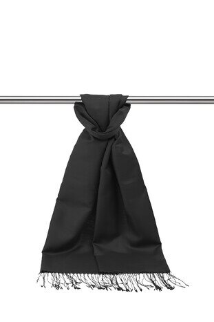 Black Silk Look Scarf - Thumbnail