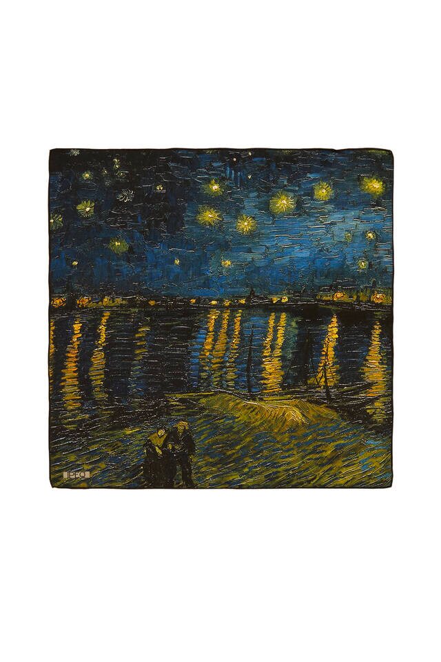 Black Starry Nights Silk Pocket Square 