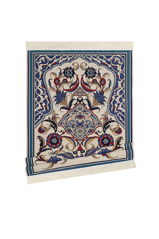 Blue Tile Pattern Tapestry Prayer Rug - Thumbnail