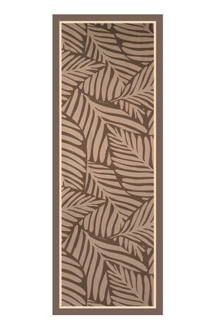 Brown Crop Pattern Twill Silk Scarf - Thumbnail