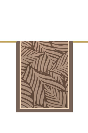 Brown Crop Pattern Twill Silk Scarf - Thumbnail