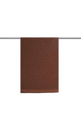 Brown F Pattern Embossed Scarf - Thumbnail