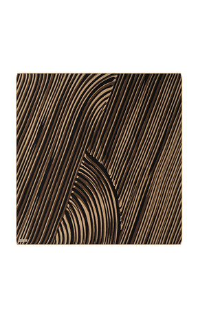 Brown Illusion Pattern Twill Silk Square Scarf - Thumbnail