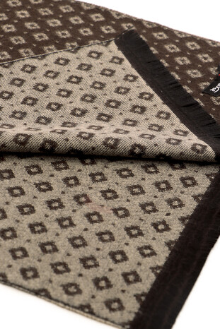 Brown Patterned Men's Scarf - Thumbnail