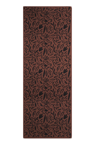 Brown Spring Pattern Twill Silk Scarf - Thumbnail