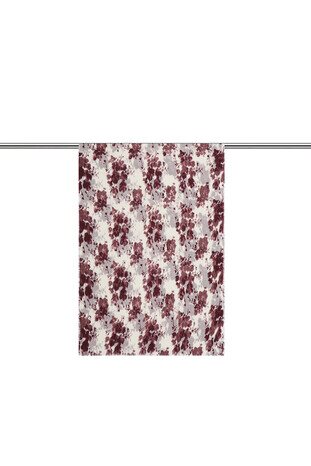 Burgundy Flower Crepe Scarf - Thumbnail