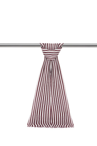 Burgundy Stripe Wrap Scarf - Thumbnail