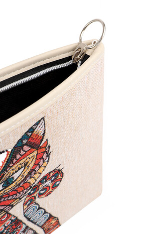 Cat Pattern Tapestry Handbag - Thumbnail