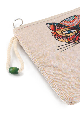 Cat Pattern Tapestry Handbag - Thumbnail