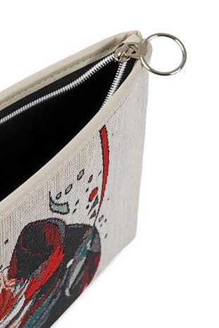 Cat Pattern Tapestry Handbag - Thumbnail