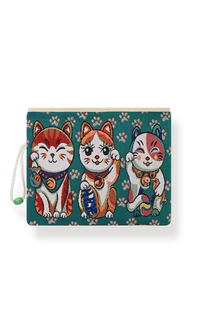 Cat Pattern Tapestry Handbag - Thumbnail