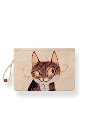 Cat Pattern Tapestry Wallet - Thumbnail