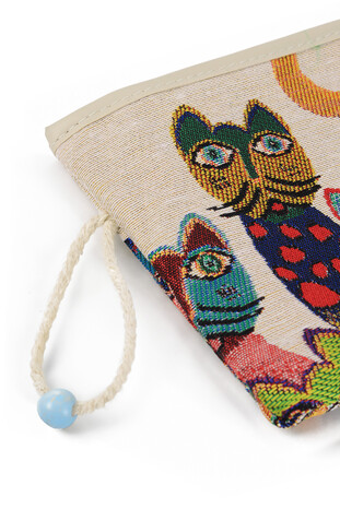 Cat Pattern Tapestry Wallet - Thumbnail