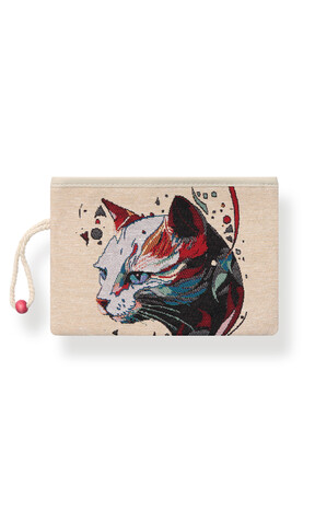 Cat Pattern Tapestry Wallet - Thumbnail