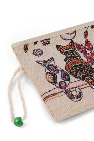 Cat Pattern Tapestry Wallet - Thumbnail