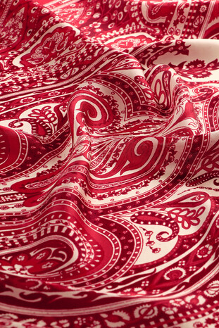 Cherry Nil Pattern Sura Silk Scarf - Thumbnail