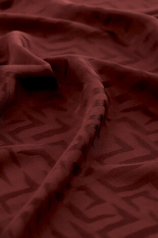 Claret Red Labyrinth Pattern Jacquard Scarf - Thumbnail