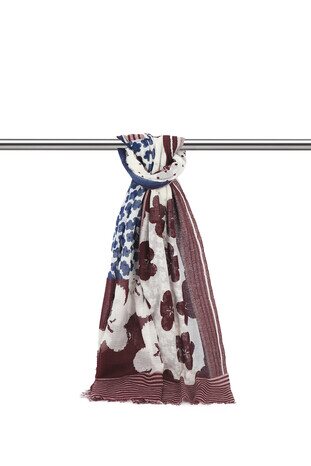 Claret Red Polka Dot Scarf - Thumbnail