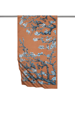 Copper Almond Blossom Silky Foulard - Thumbnail