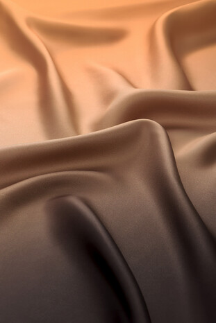 Copper Black Gradient Twill Silk Square Scarf - Thumbnail