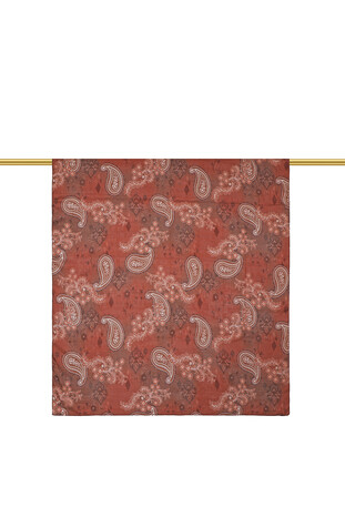 Copper Patterned Voile Silk Imported Scarf - Thumbnail