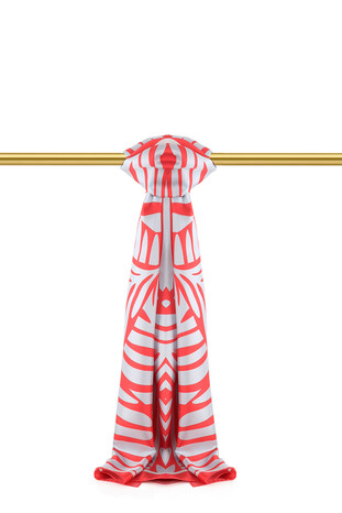 Coral Crop Pattern Twill Silk Scarf - Thumbnail