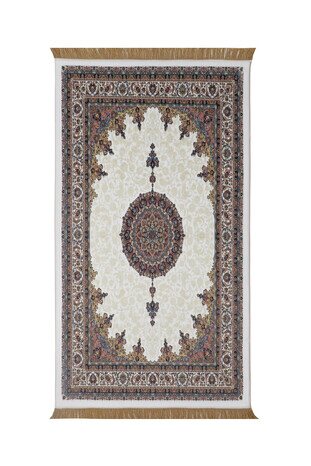 Cream Bamboo Carpet Prayer Rug - Thumbnail