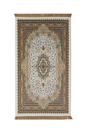 Cream Bamboo Carpet Prayer Rug - Thumbnail