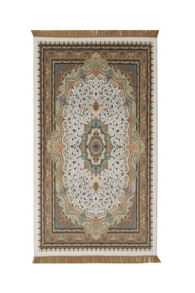 Cream Bamboo Carpet Prayer Rug 