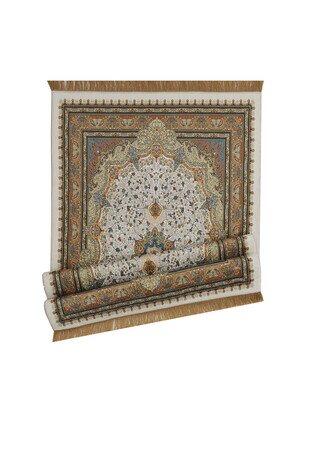 Cream Bamboo Carpet Prayer Rug - Thumbnail