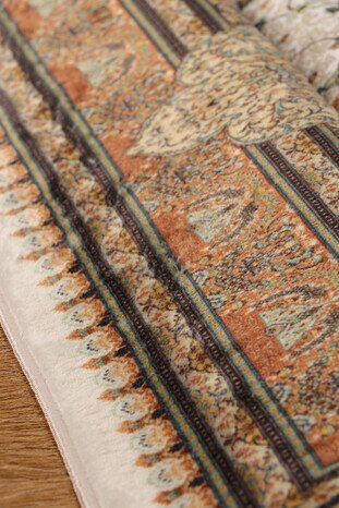 Cream Bamboo Carpet Prayer Rug - Thumbnail