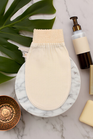 Cream Bath Shower Scrub Exfoliating Glove - Thumbnail