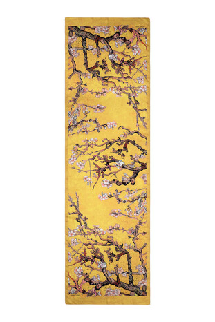 Dark Gold Almond Blossom Silky Foulard - Thumbnail