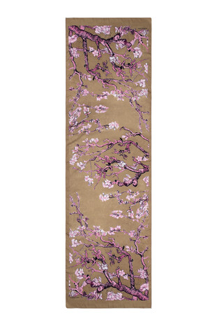 Dark Mustard Almond Blossom Silky Foulard - Thumbnail