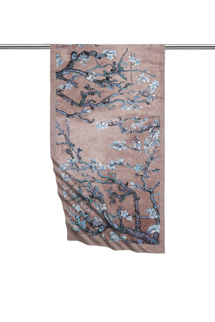 Dark Powder Almond Blossom Silky Foulard - Thumbnail