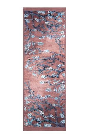 Dried Rose Almond Blossom Silky Scarf - Thumbnail