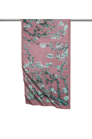 Dusty Rose Almond Blossom Silky Foulard - Thumbnail