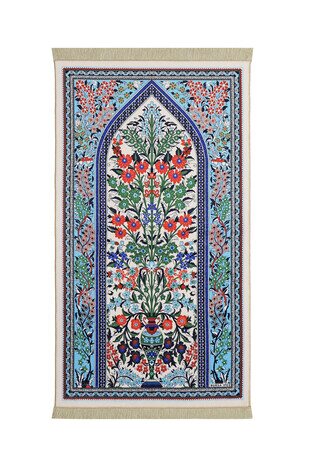 Ecru Bamboo Carpet Prayer Rug - Thumbnail