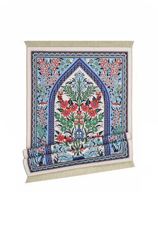 Ecru Bamboo Carpet Prayer Rug - Thumbnail