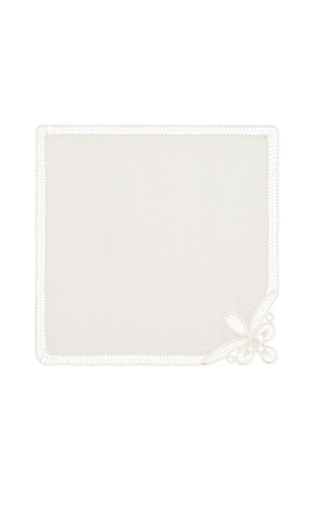 Ecru Lace Angles Promise Handkerchief - Thumbnail