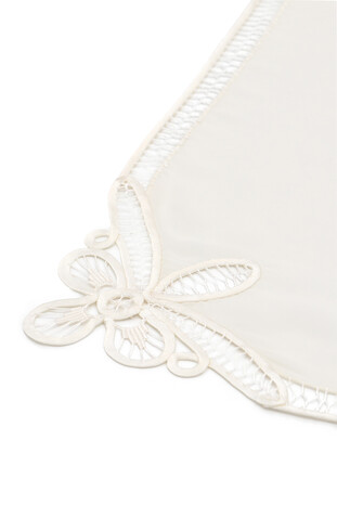 Ecru Lace Angles Promise Handkerchief - Thumbnail