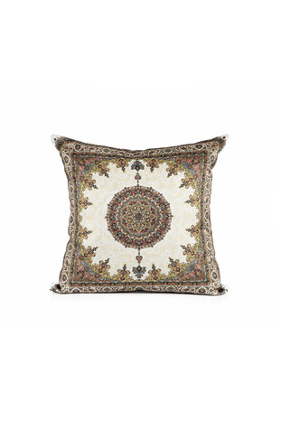 Ecru Velvet Throw Pillow - Thumbnail