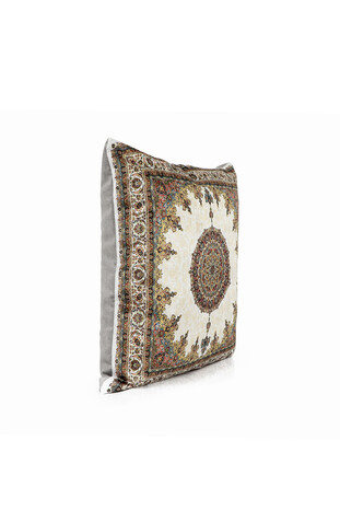 Ecru Velvet Throw Pillow - Thumbnail